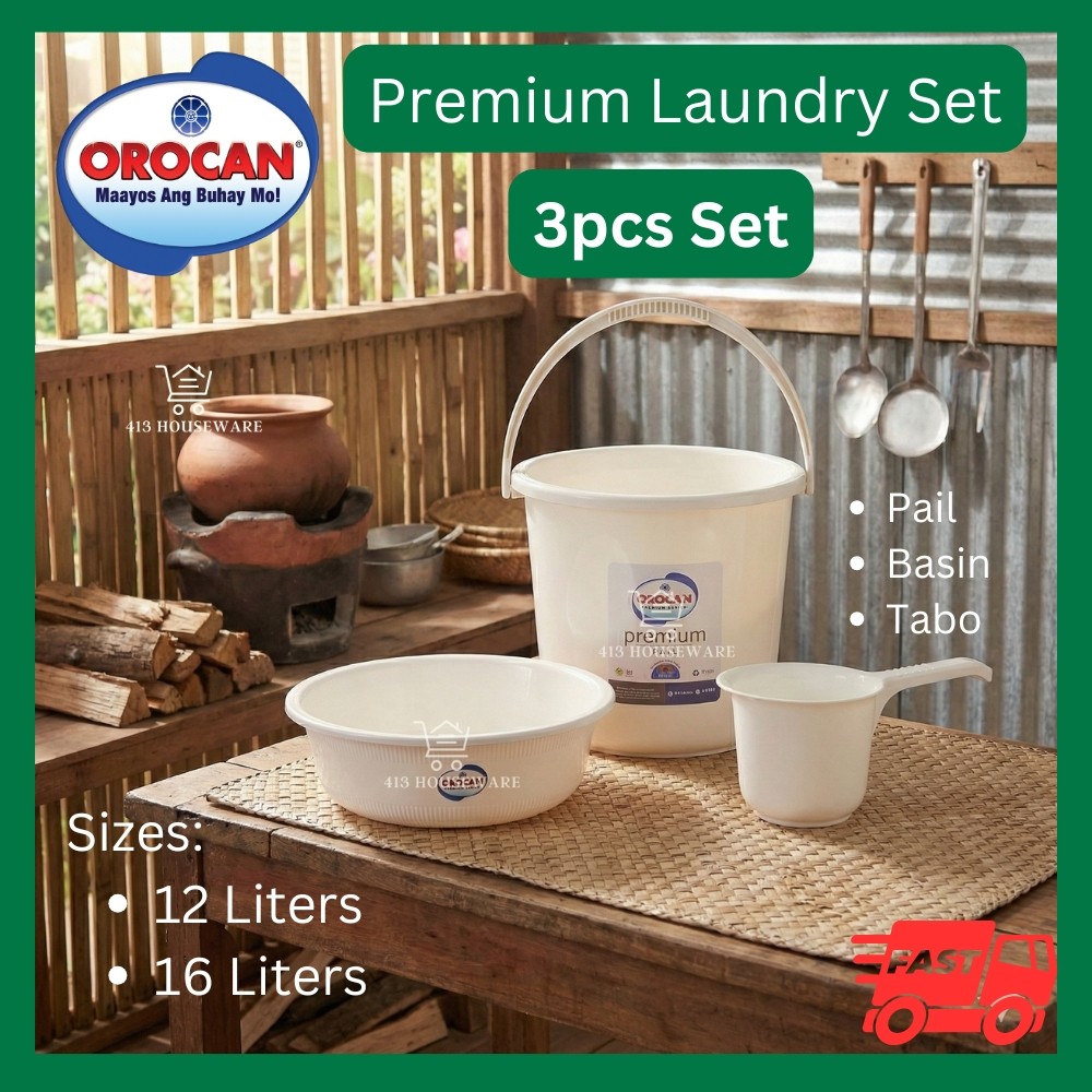 Orocan Premium Laundry Set Pail Basin Tabo Dipper Balde Timba Hugasan ...