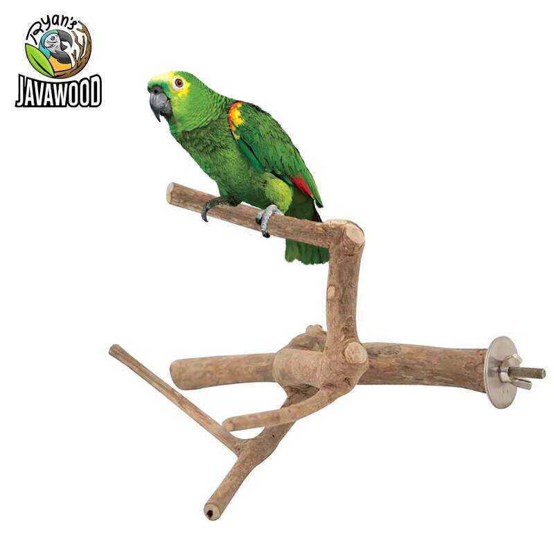 High Grade Java Wood Parrot v Perch Cage Stand Play Gym Wooden Bird ...
