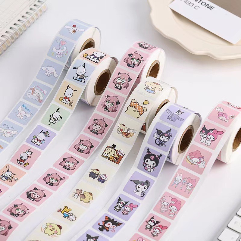 500pcs Sanrio Kuromi My Melody DIY Tapes Label sticker Gift Box Cute ...
