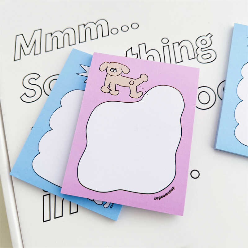 Korean Ins-style memo pad with cartoon cat dialog boxes, tearable notes ...