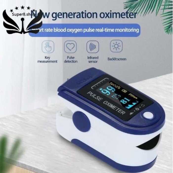 Pulse Oximeter Blood Oxygen Level Monitor Heart Rate Counter Blue Color ...