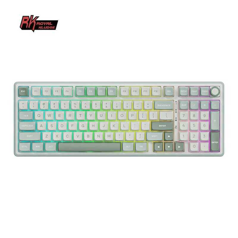 RK ROYAL KLUDGE R98Pro Pluggable Button Wired Mechanical Keyboard 98 ...