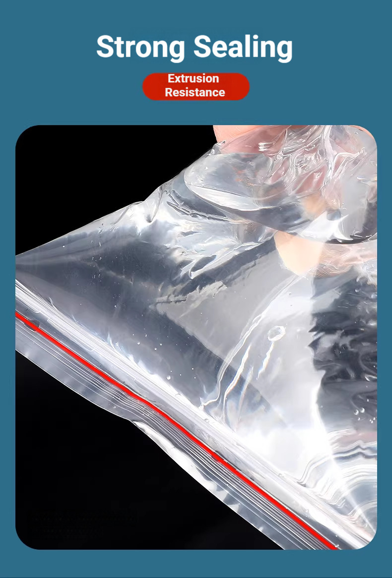 200/400Pcs Thick Clear Zip Sealing Bags Seal able Storage Bags Food ...