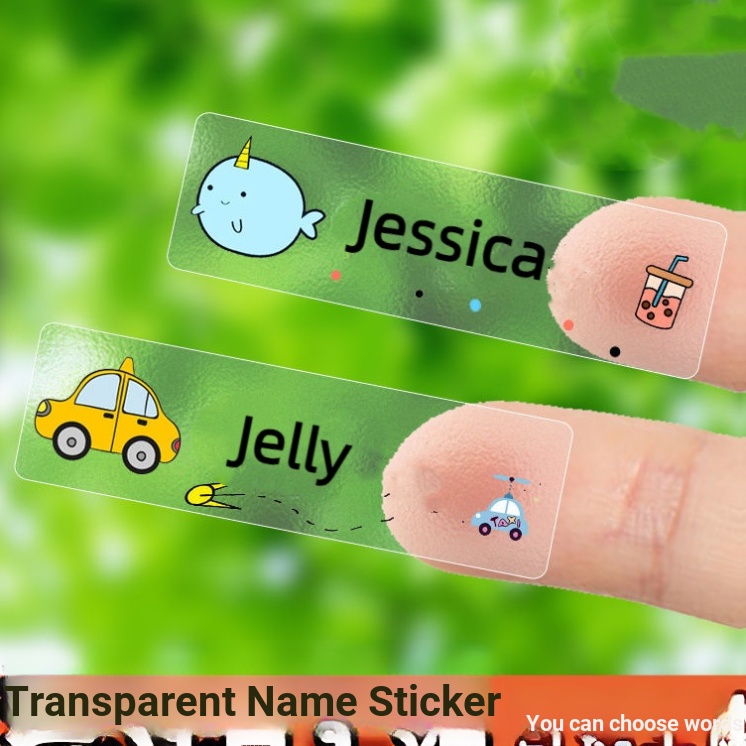 Customized Transparent Name Stickers Sign for Kindergarten Child