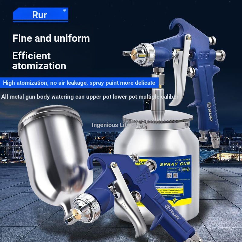 Spray Paint Gun Upper Lower Pot Furniture Car Paint Gun Adjustable