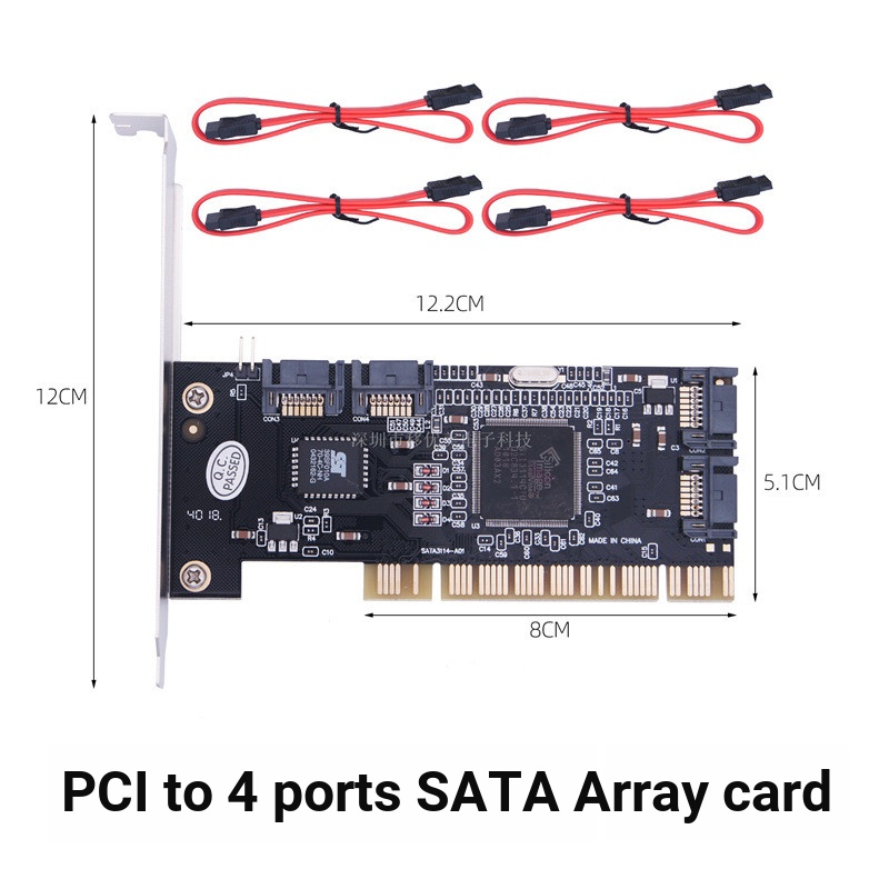 3114 Array Card SATA2 Expansion Card PCI to 4-Port SATA Conversion Card ...