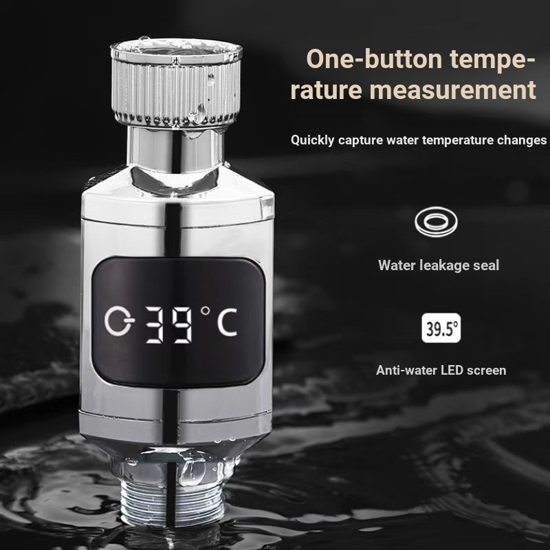 [Long-Lasting Battery Life] Shower Thermometer Multifunctional Shower ...