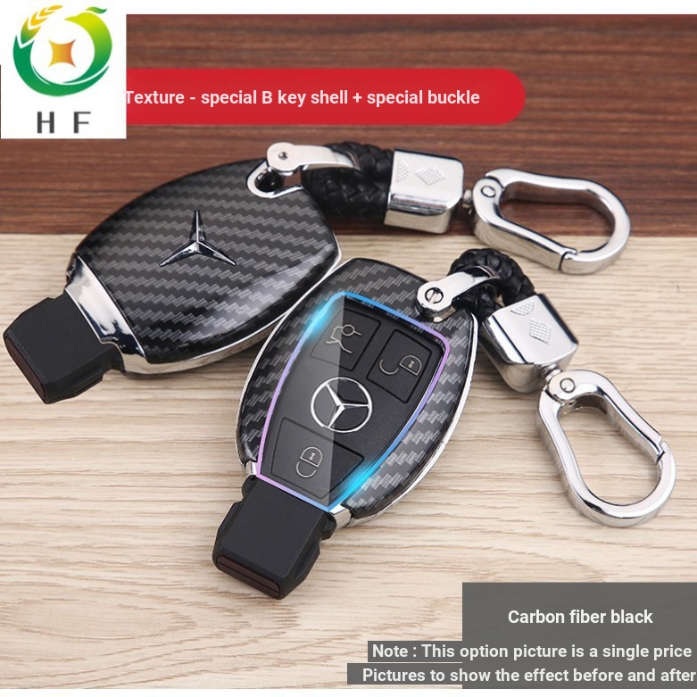 Benz Benz Key Case E250 A180 B200 CLA220 Carbon Fiber Pattern Key Case ...