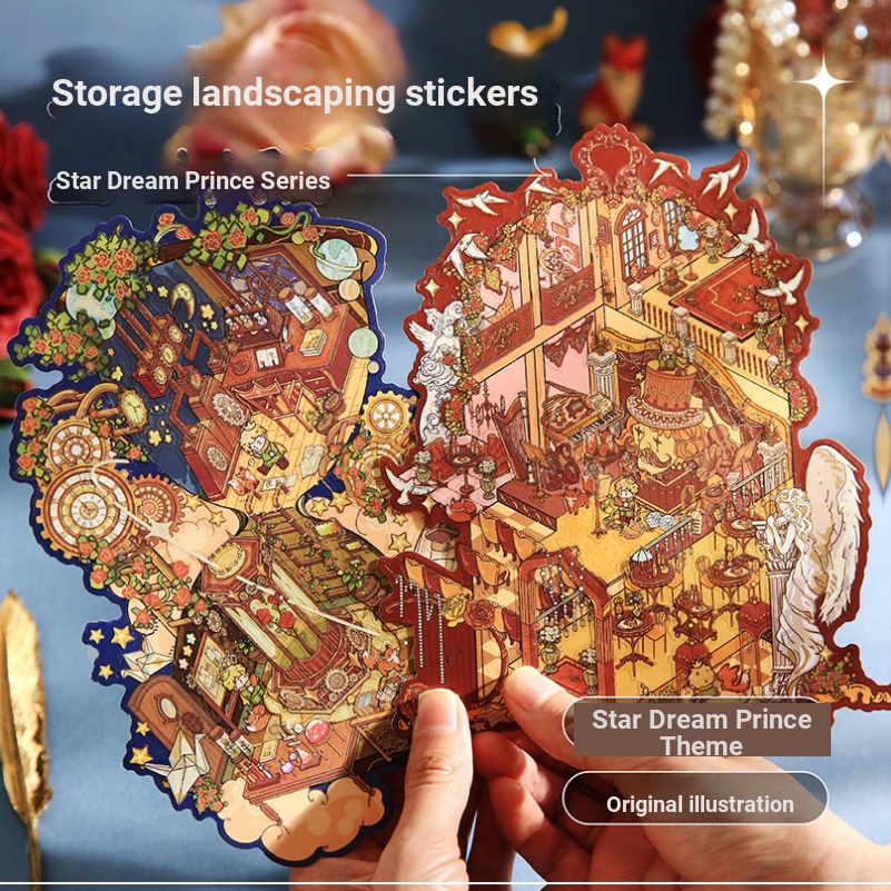 PVC Stickers 3 Pieces in 3D Landscaping Stickers Star Dream Prince ...