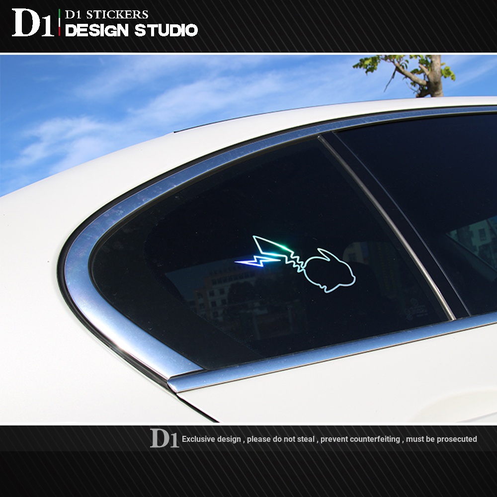 D1-081a One Pair Pack Lightning Pikachu Hollow Car Sticker Backwater ...