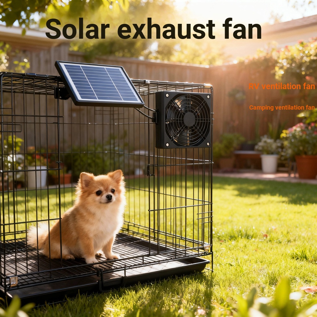 3W Solar Exhaust Fan Pet Chicken House Dog Cage Outdoor Solar Exhaust ...