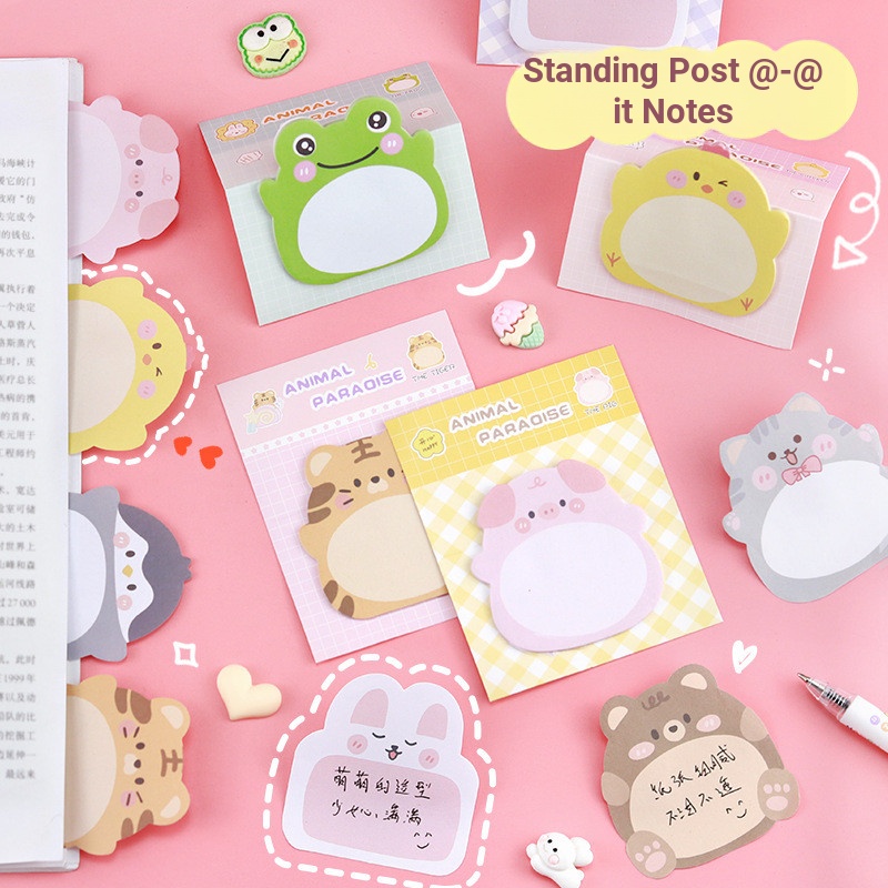 Sticky Notes Cute Fun Cartoon Animal Standing Notes Creative Message ...