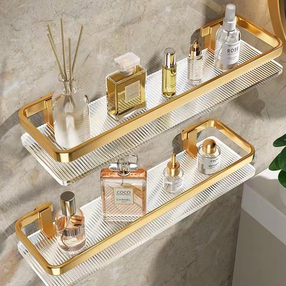 Acrylic Bathroom Storage Rack Modern Toiletries Holder Shampoo Cosmetic ...