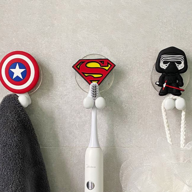 Cartoon Kids Toothbrush Holder No Punch Wall Mounted Toothbrush Storage