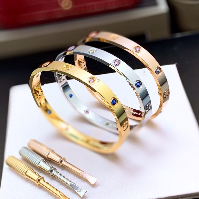 Caries Fancy Diamond Screw Bracelet for Woman Stainless Rose Gold Men