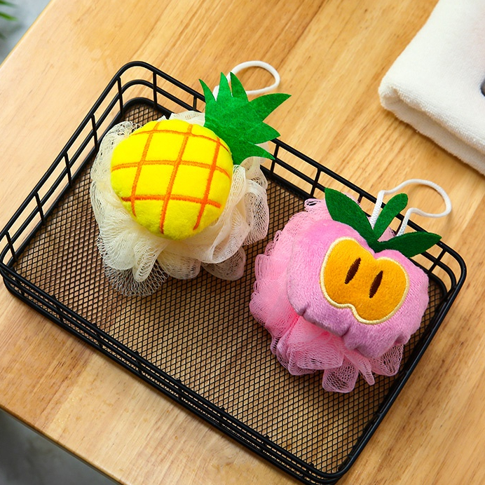 Shower Loofahs Bath Ball Flower Creative Fruit Design Rub Body Scrub