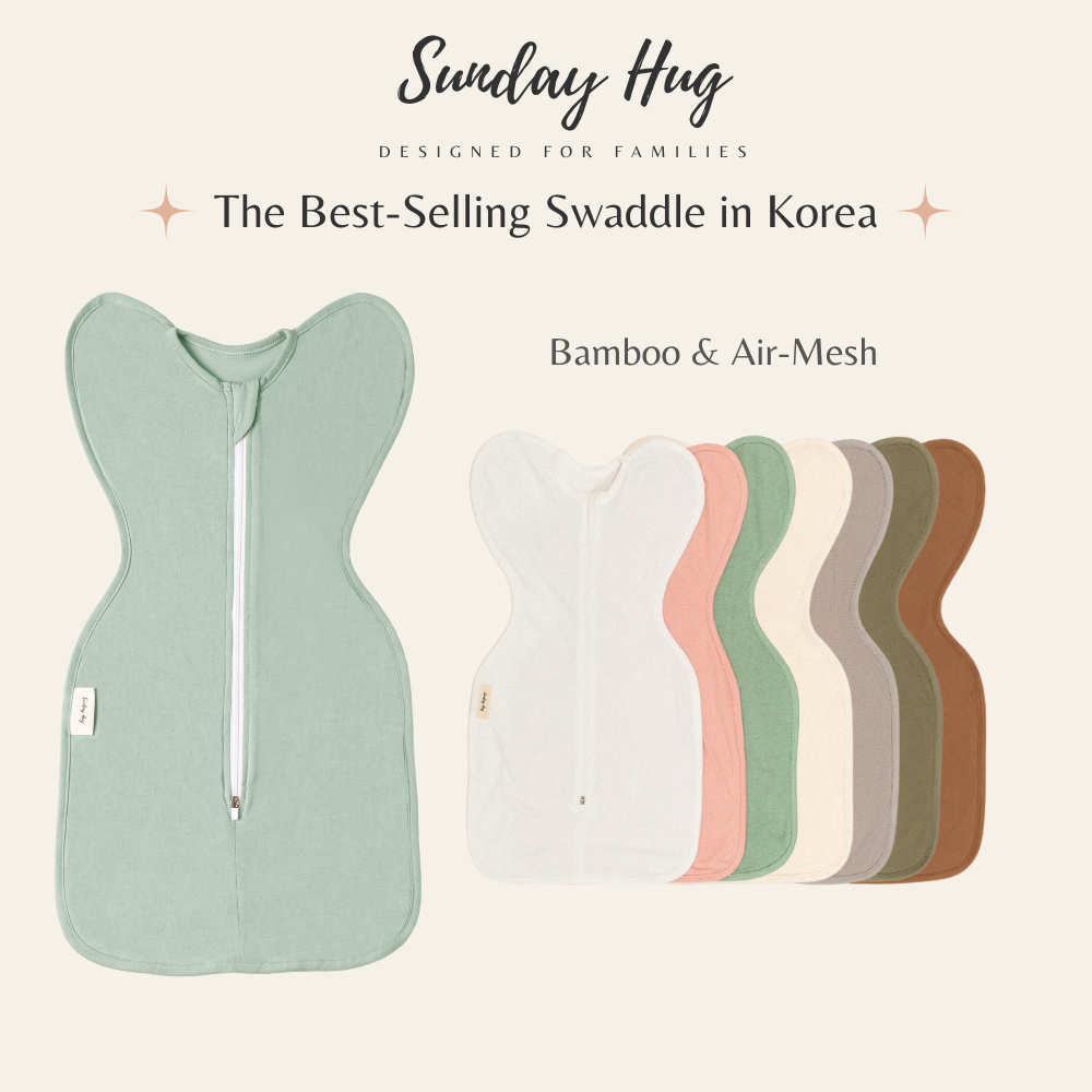 Sunday Hug Swaddle Newborn (Bamboo & AirMesh Swaddle ZipUP for Moro