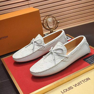 Louis Vuitton Leather Colorblock Pattern Boat Shoes - White Loafers, Shoes  - LOU769048