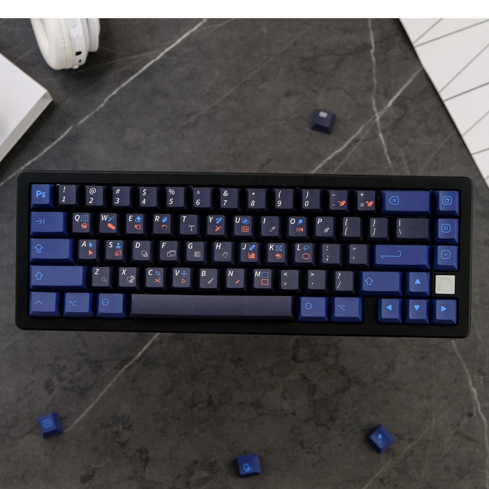 GMK PS Keycap, 129 Keys PBT Keycaps Cherry Profile DYE-SUB Personalized ...