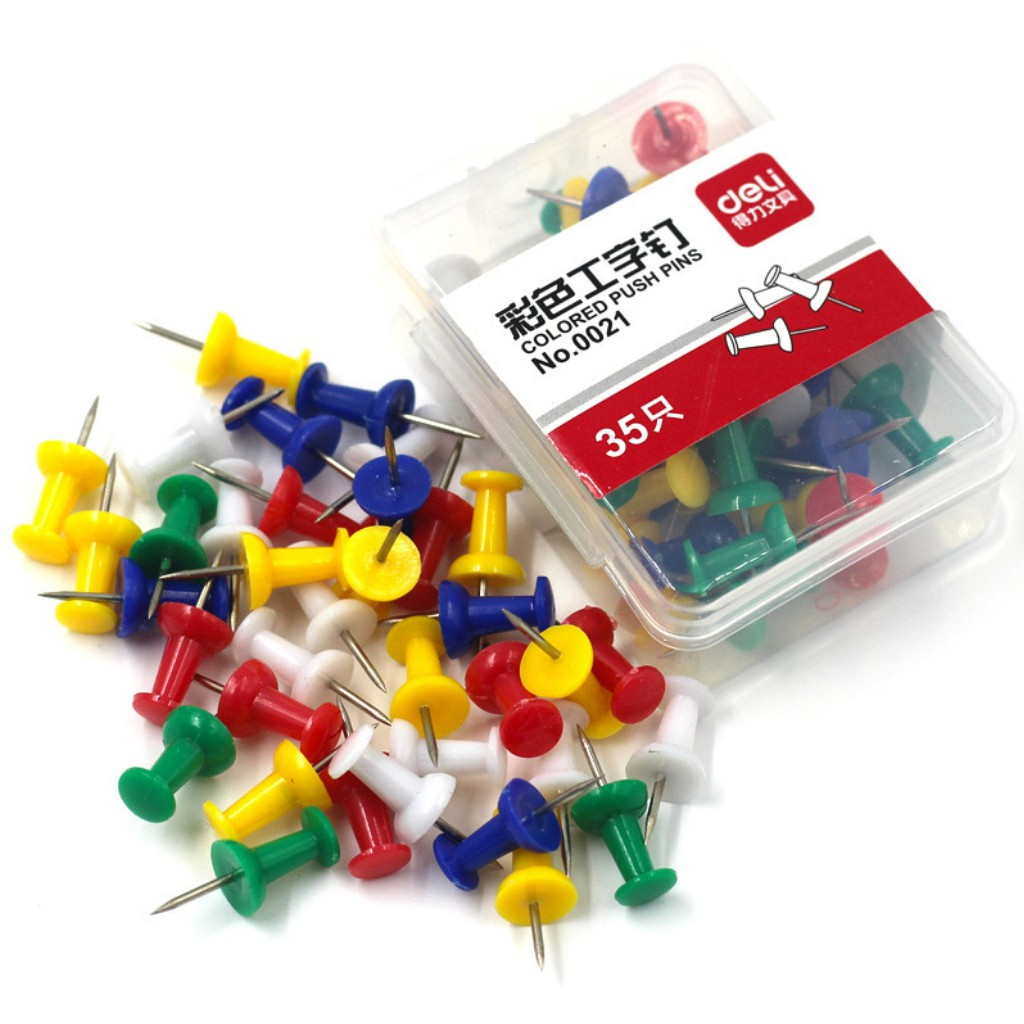 Deli Colored Push Pins No. 0021 (35pcs) | Shopee Philippines