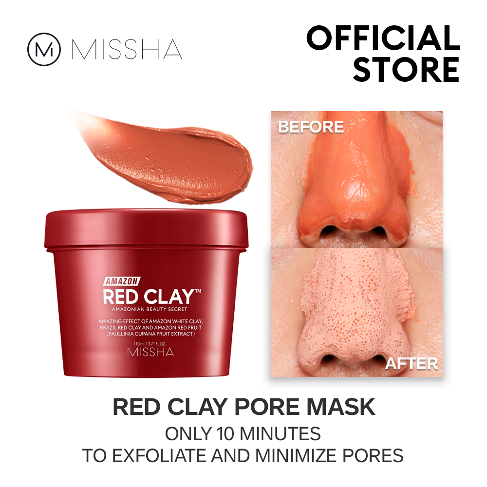Missha Amazon Red Clay Pore Mask Pack 110ml Wash Off | Shopee Philippines