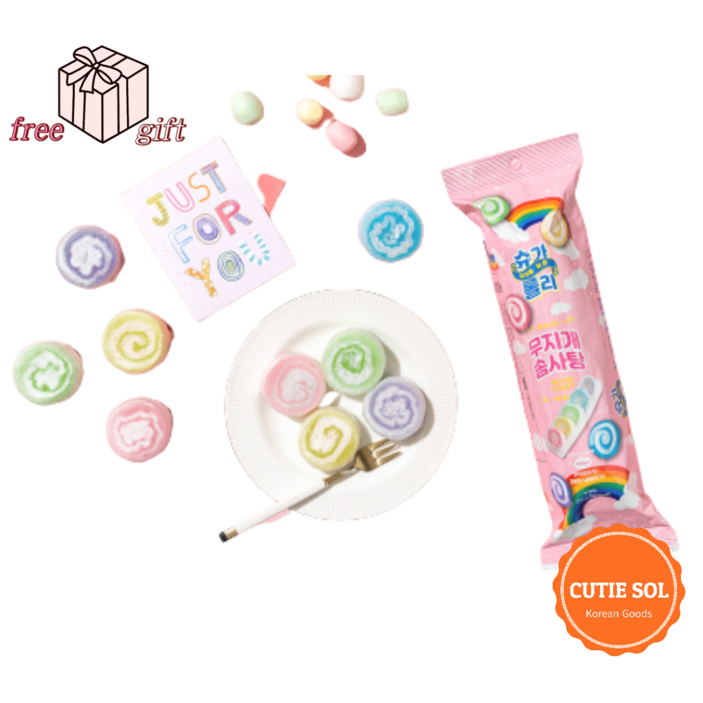 SUGAROLLY Korean Xylitol Candy Floss Roll Macaron 12g 4pcs Shopee