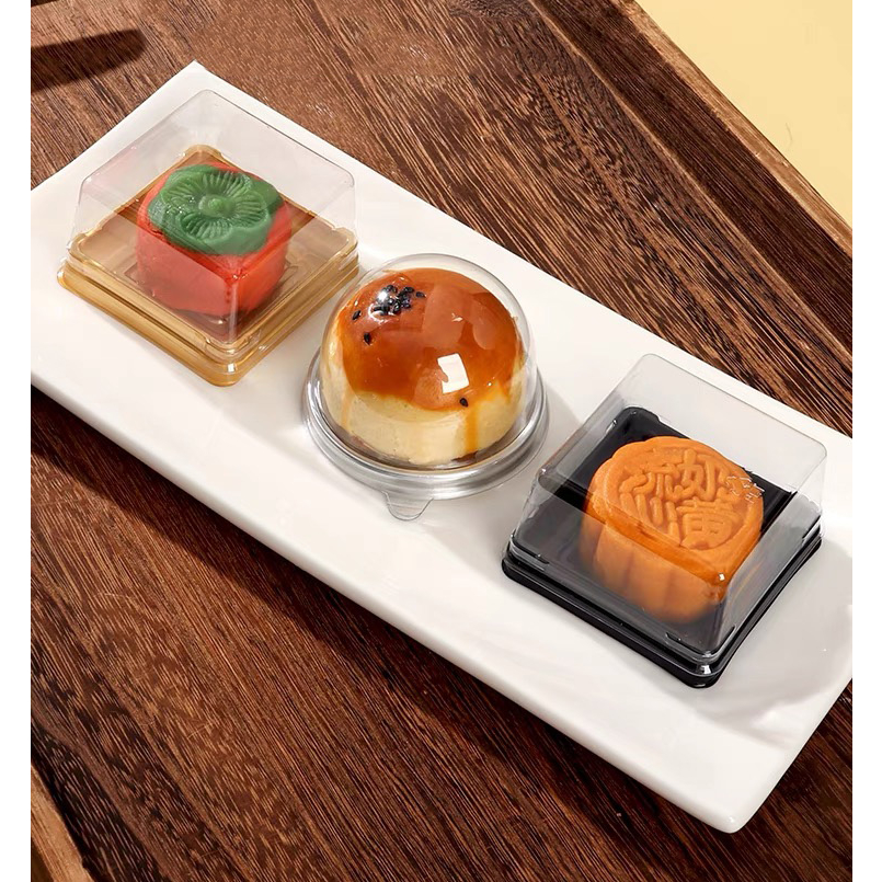SG 1pc Mooncake Box Mooncake Tray With Plastic Cover Lid/100g/80g/50g ...