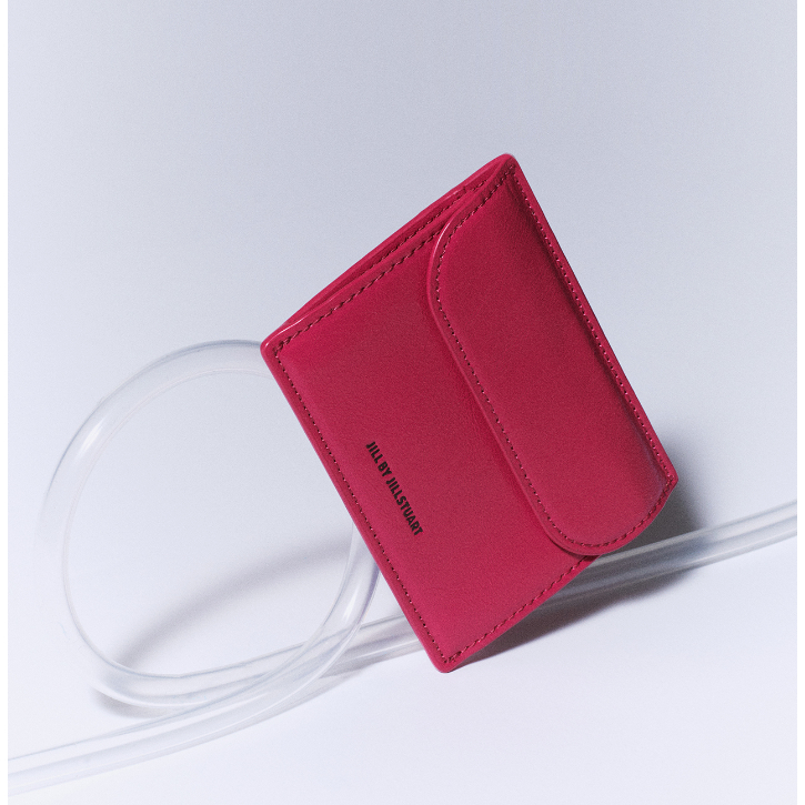 JILL STUART FOR WOMEN Logo Pocket Crack Leather Card Holder