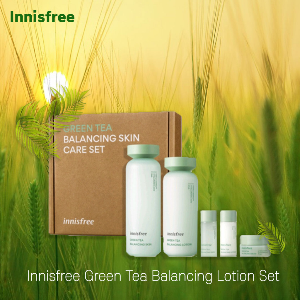 Innisfree Green Tea Balancing Skin Care Cosmetic Set EX (KOREA moisturizing) Shopee Philippines