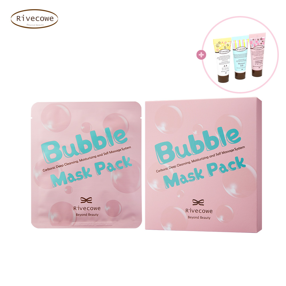 Rivecowe Bubble Mask Pack 10ml x 10pcs Cleansing Bubble Massage Pack ...