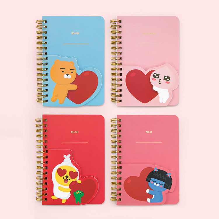 Kakao Friends Love Twin Spring Note Notepad Note Pad Apeach Ryan ...