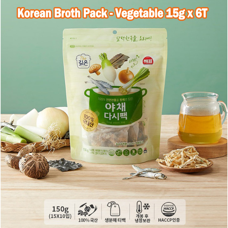 [Haepyo] Korean Broth Pack Vegetable 15g x 6T / kelp & shrimp flavor