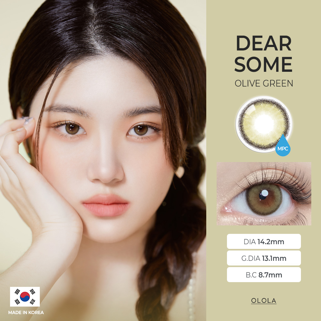 [OLOLA] Dearsome Olive Green color contact lens from korea(2 different