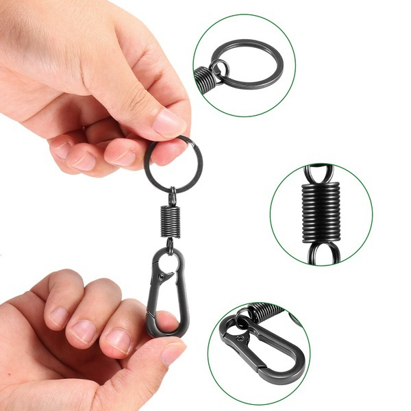 Carabiner Keychain Hook Spring Keys Holder Extendable Key Chain Key ...