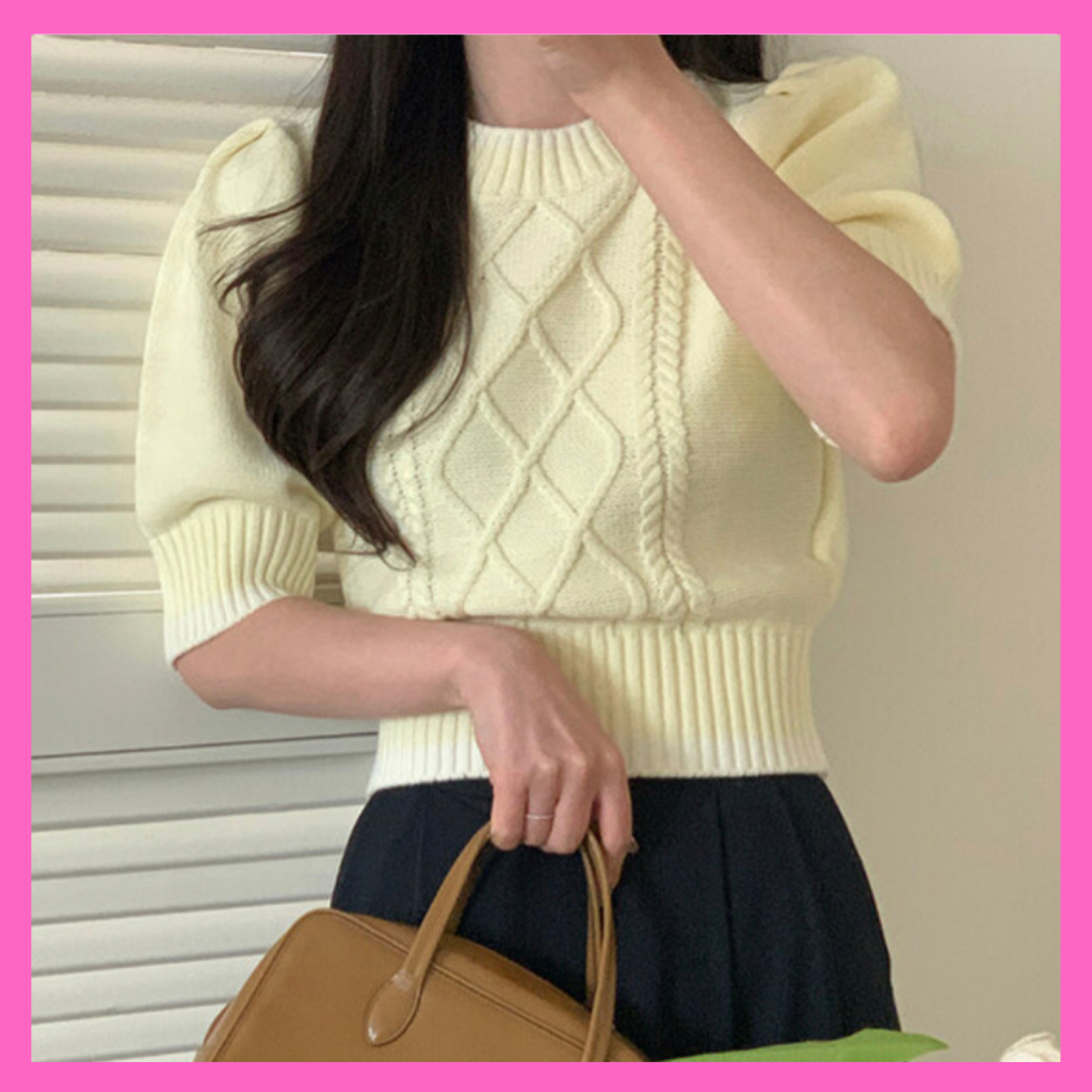 Fishery Hachi ShortSleeved Knitwear made in korea Shopee Philippines