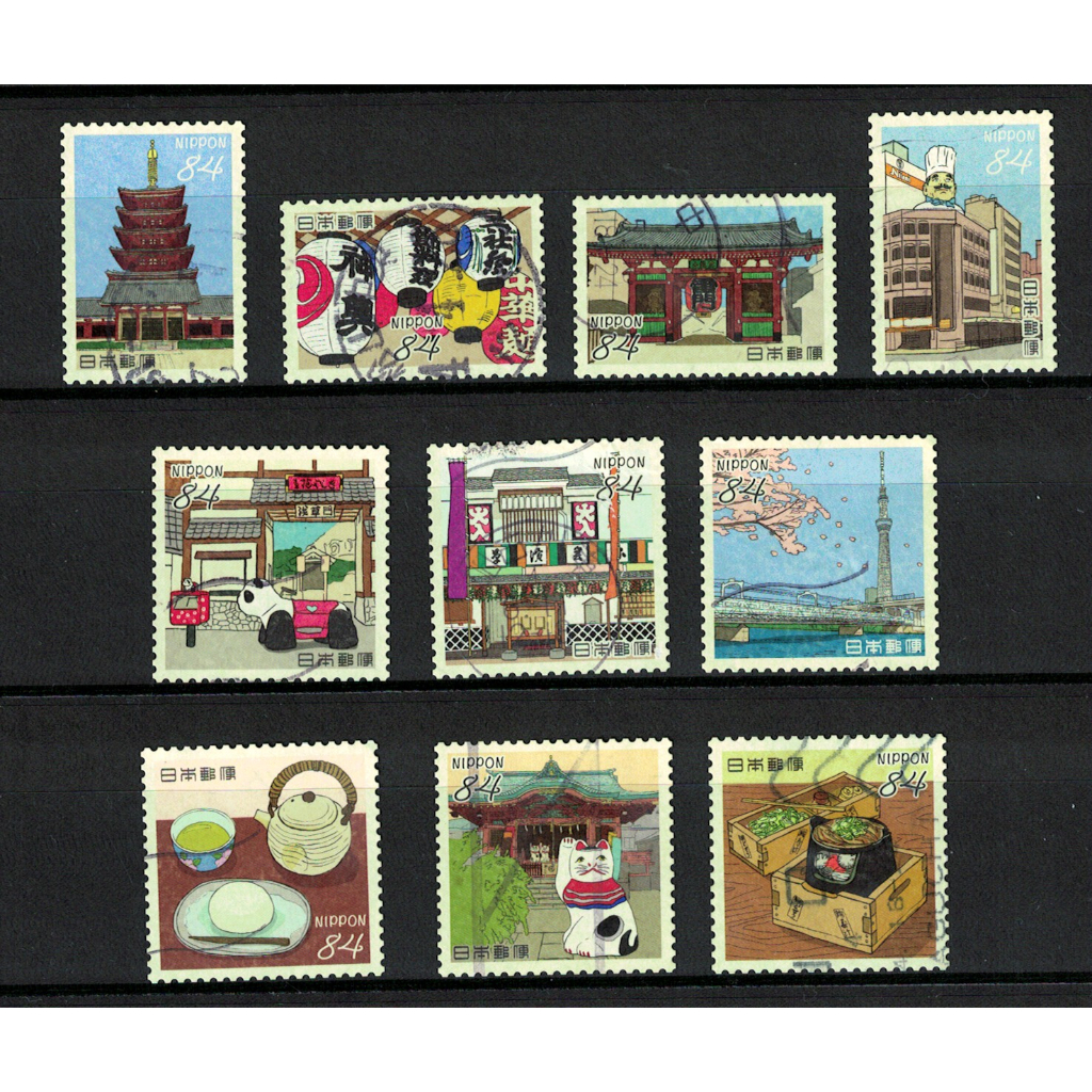 JAPAN 2022 EDO TOKYO SERIES PART II ASAKUSA 84 COMP. SET OF 10 STAMPS ...