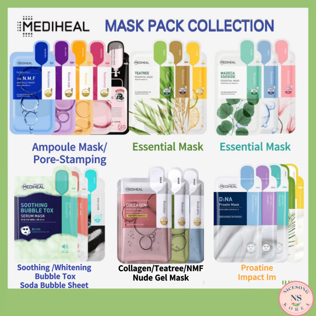 [Mediheal]Mediheal Mask Pack Collection 1Sheet Korea KBeauty Shopee