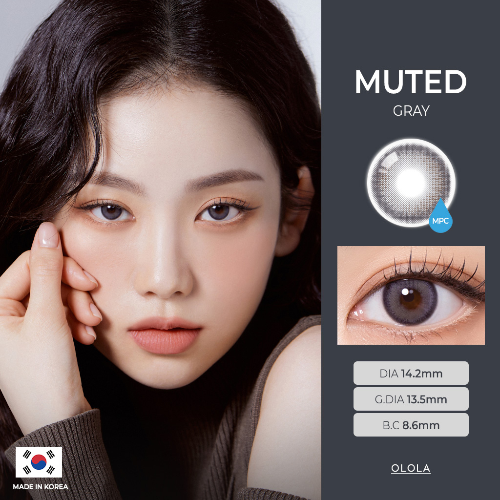 [OLOLA] MUTED GRAY color contact lens from Korea(2 different grades ...