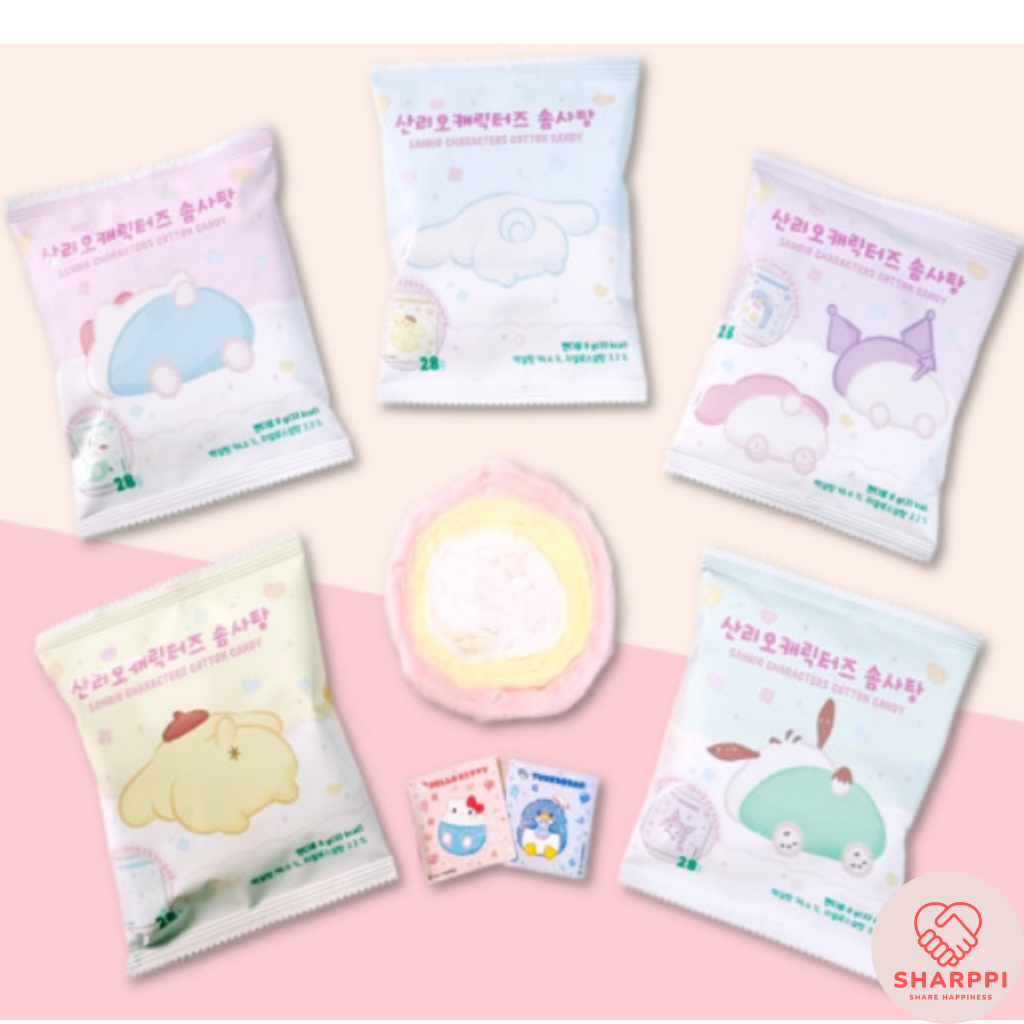 [5+1] Sanrio Cotton Candy with Sticker /Hello Kitty /Kuromi /My Melody ...