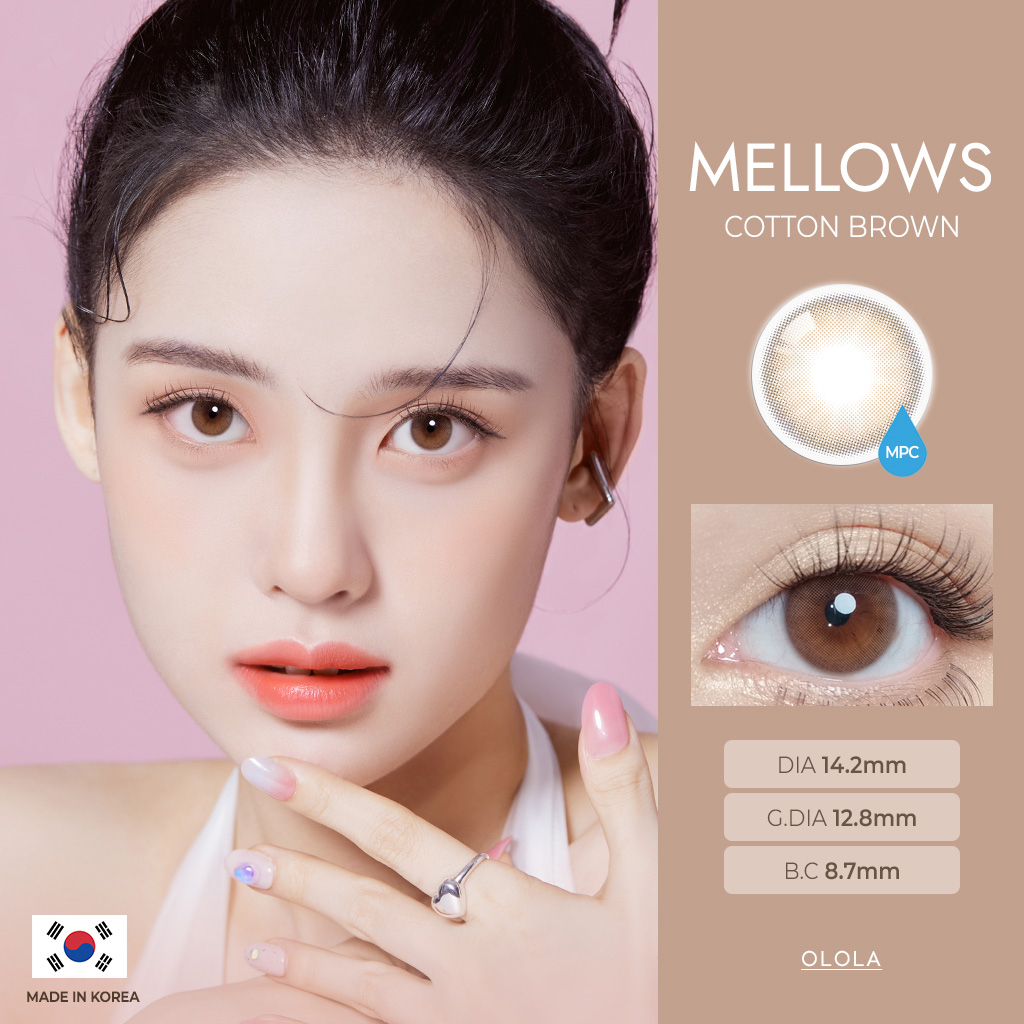 [OLOLA] Mellows cotton brown color contact lens from korea(2 different