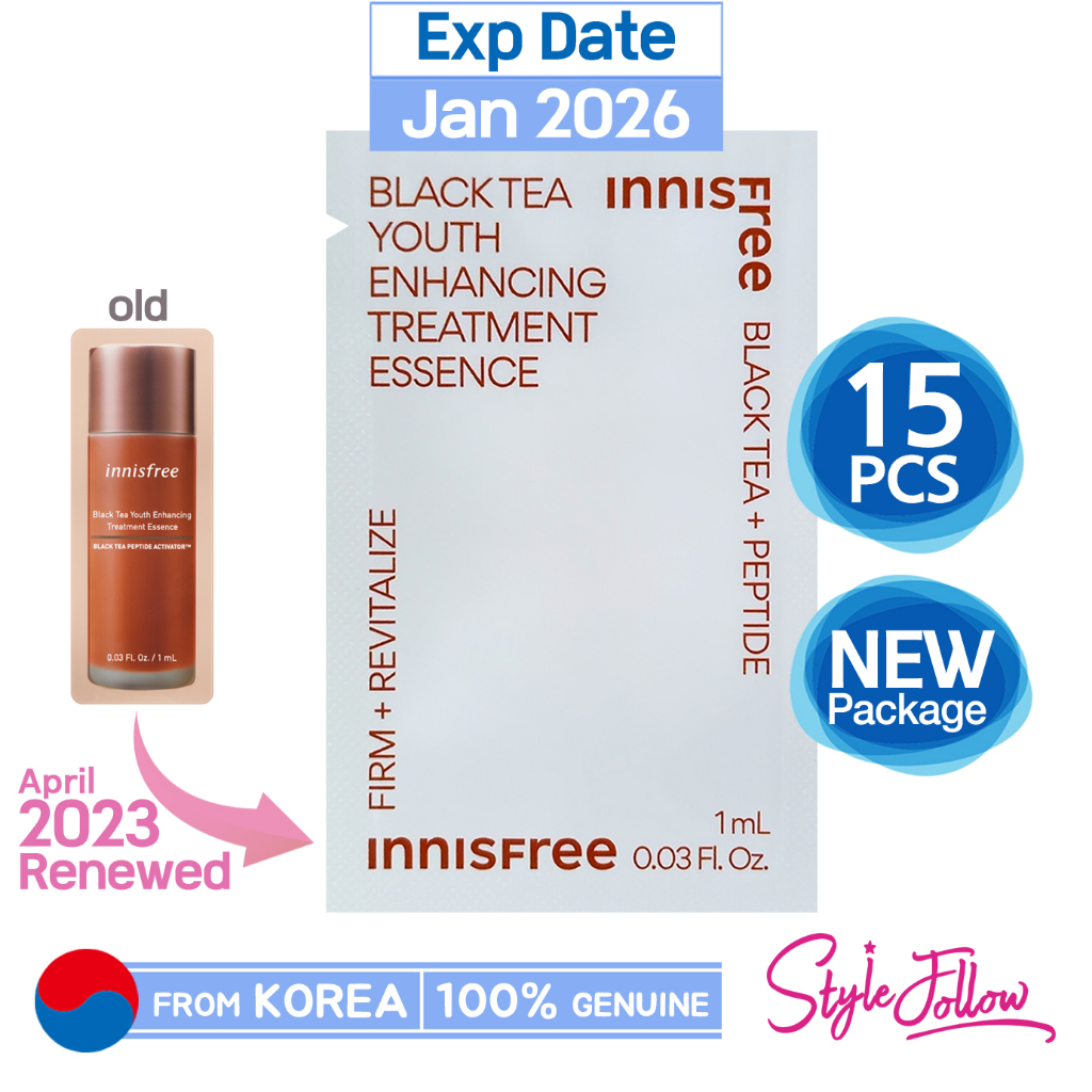 15pcs/15ml ️[INNISFREE] Black Tea Youth Enhancing Treatment Essence 1ml