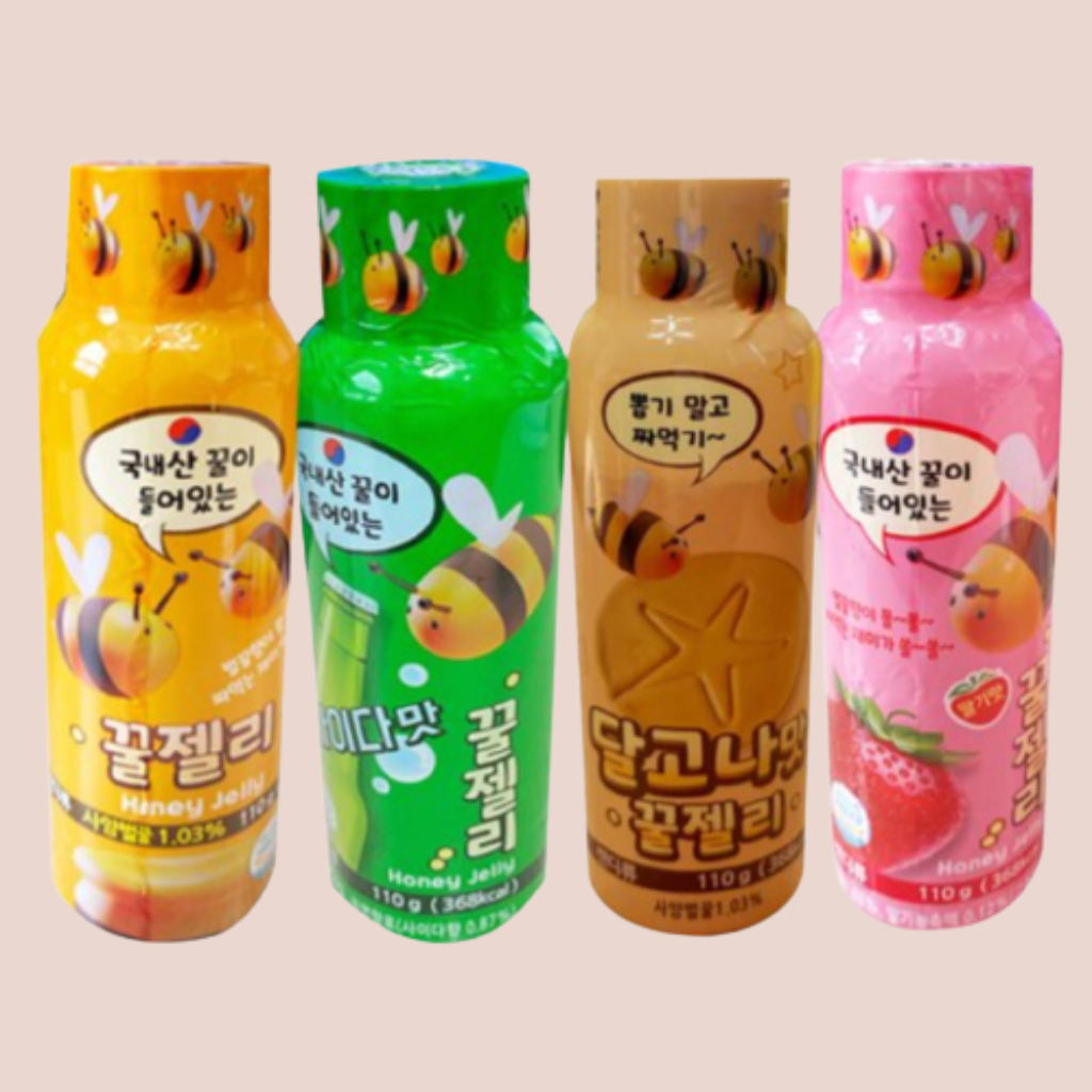 Honey Jelly 110g 4 Flavors Original Sprite Dalgona Strawberry Chewy ASMR TikTok Candy Jelly