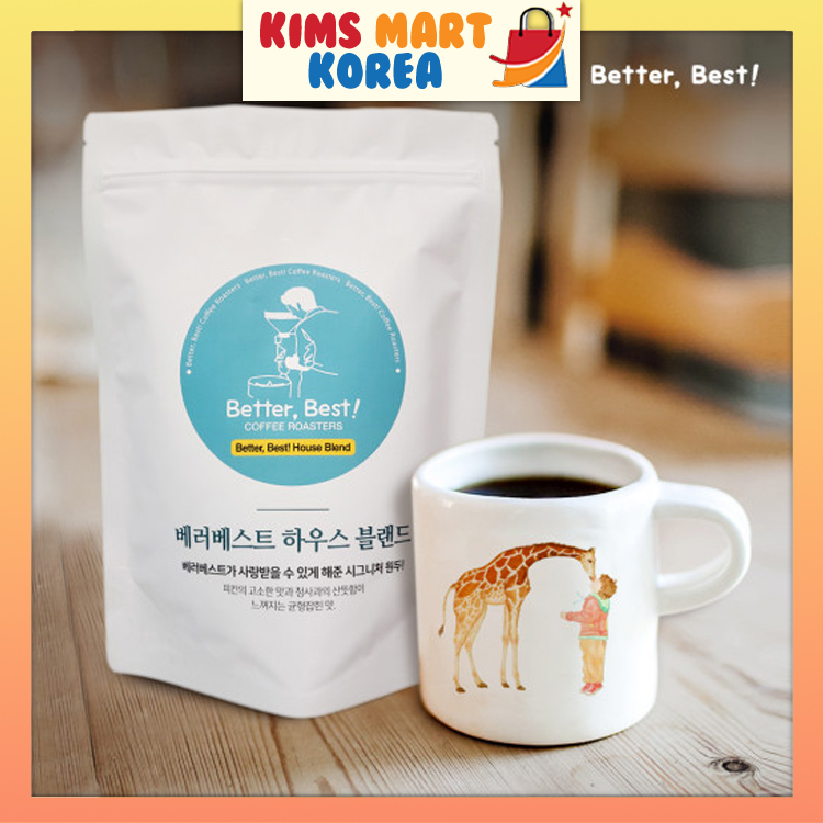 Better Best Coffee Whole Bean Korean High Quality Premium Coffee Dark, House Blend, Nutty