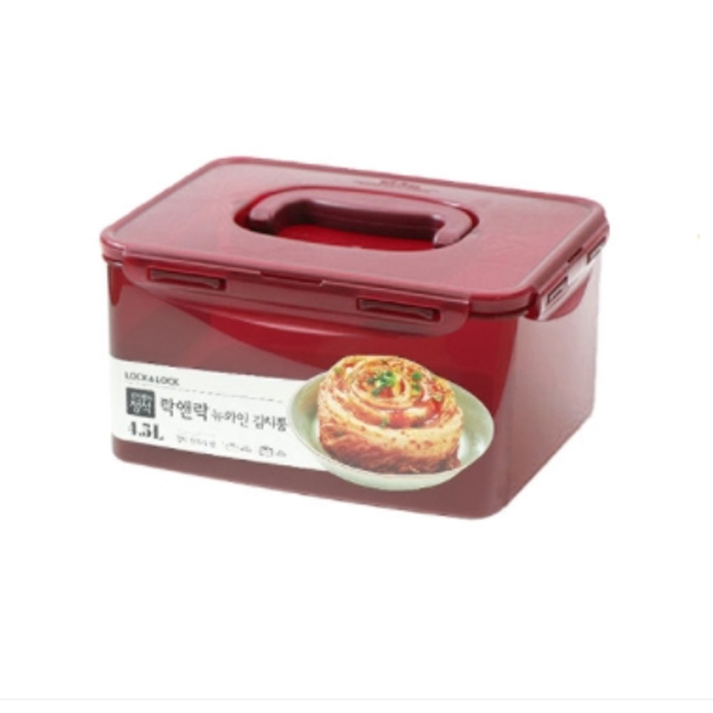 Lock&Lock New Wine Kimchi Container 4.5 L One Handle (3.6L, 5.5L) 김치통 ...
