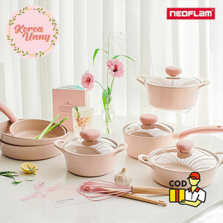 Neoflam Pink IH Induction Pot with Lid Cookware Set of 3P