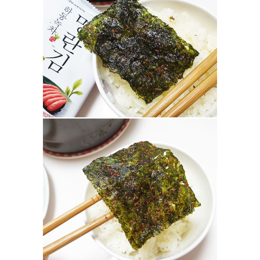 [KOREA] Hadong Green Tea pollack roe Seaweed, 6g (16 Packs) | Shopee ...