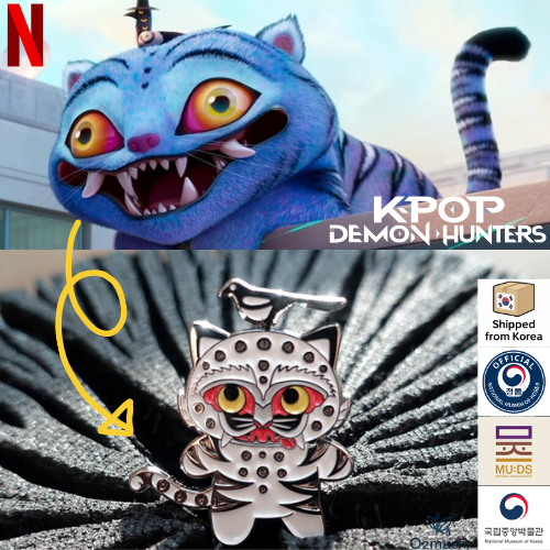 KPop Demon Hunters Chibi Derpy Tiger And Plant Womens Oversized T