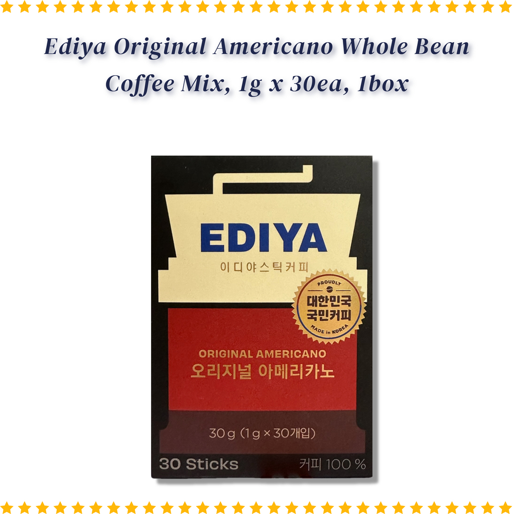 Ediya Original Americano Whole Bean Coffee Mix, 1g x 30ea, 1box ...
