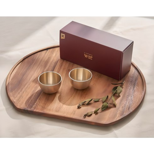 NOTTBAN Premium Brass Soju Cup Set – Traditional Korean Yugi Gift for 2 ...