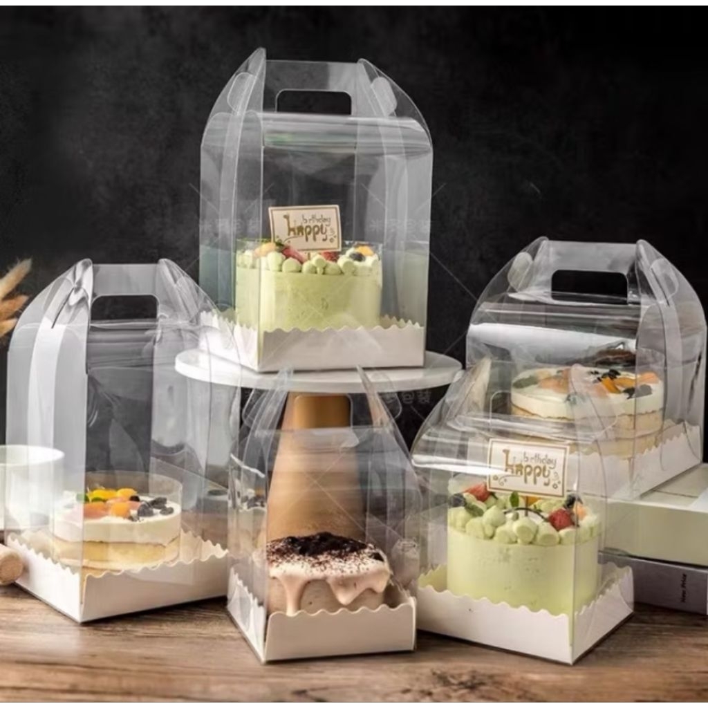OMISTAR 10 Pcs Clear Cake Boxes With Ribbon, 7 X 7 X Australia | Ubuy - View #3